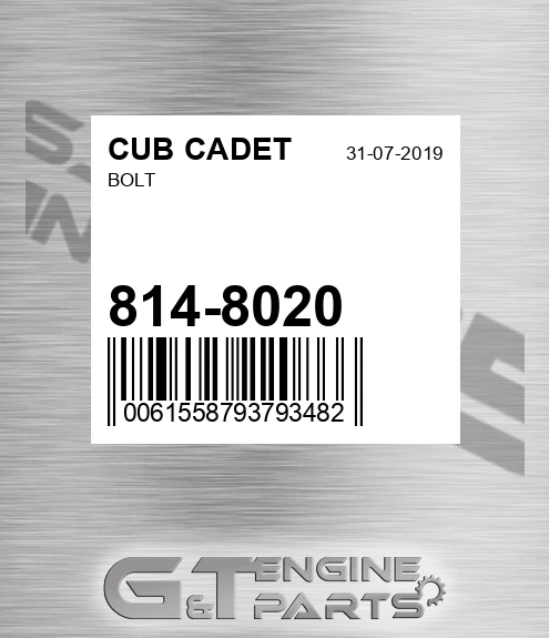 814-8020 Bolt for CUB CADET