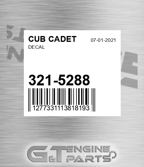 321-5288 Decal for CUB CADET
