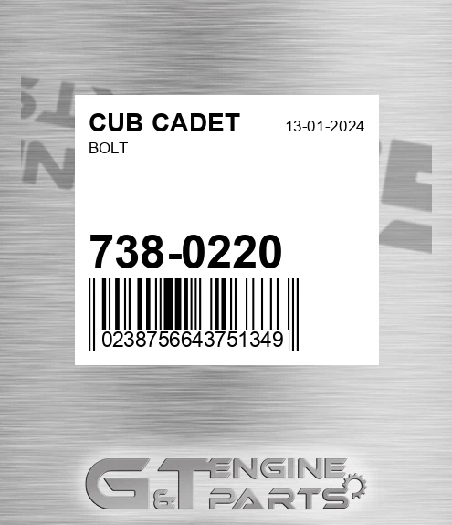 738-0220 Bolt
