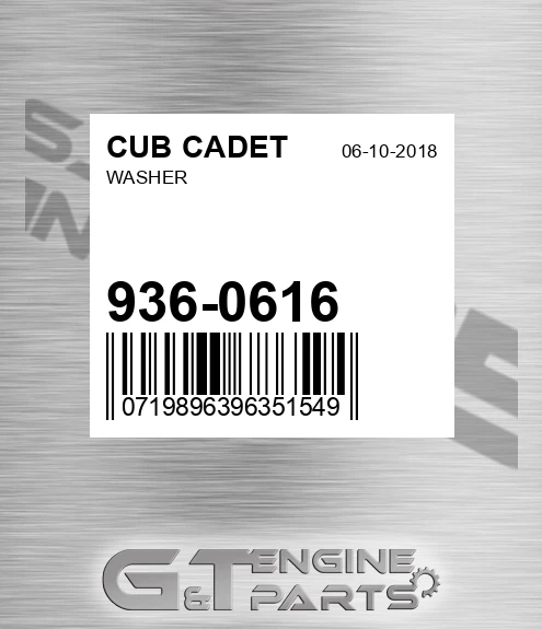 936-0616 Washer for CUB CADET