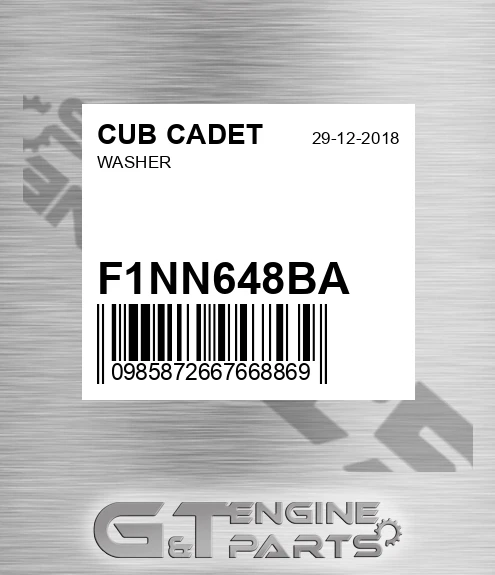 F1NN648BA Washer for CUB CADET
