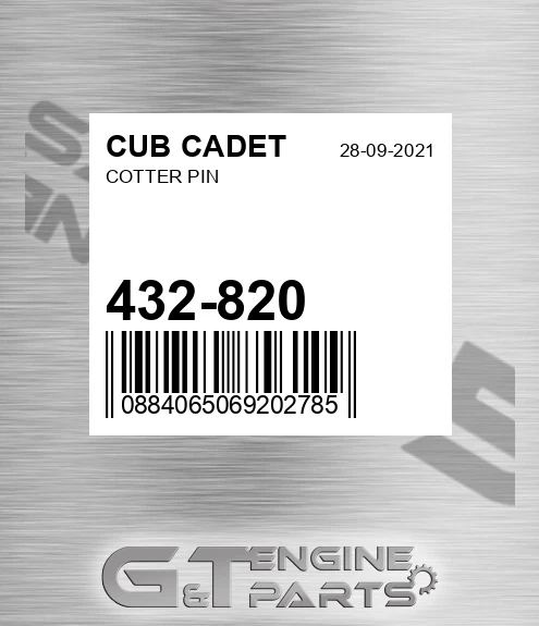 432-820 Cotter Pin for CUB CADET