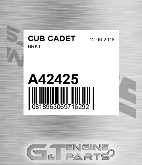 A42425 Brkt for CUB CADET