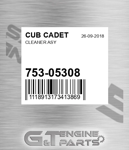 753-05308 Cleaner Asy