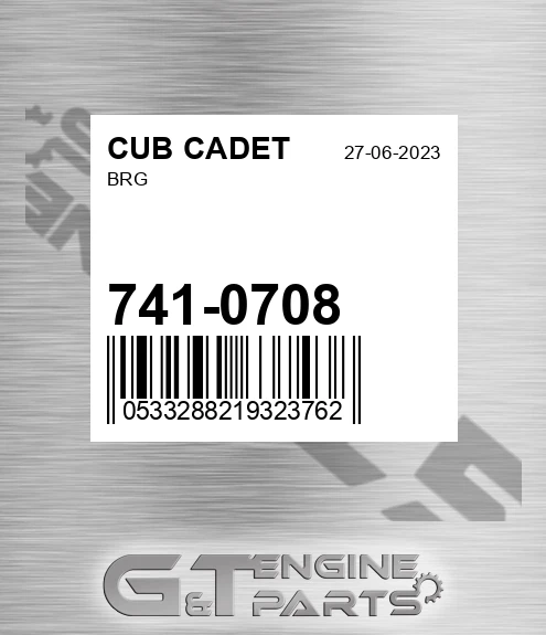 741-0708 Brg for CUB CADET