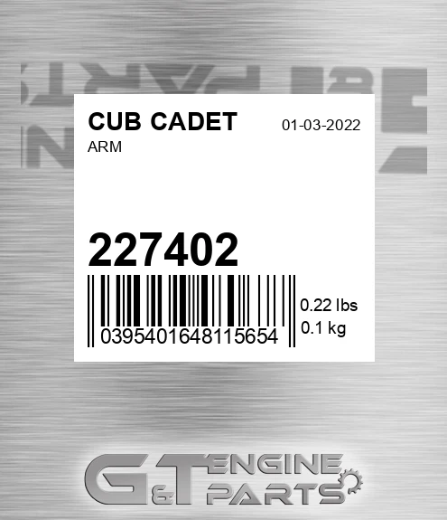 227402 CUB CADET Arm