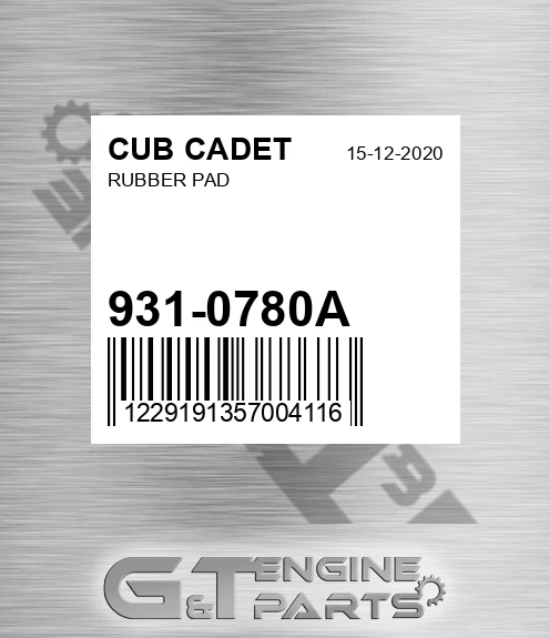 931-0780A Rubber Pad for CUB CADET