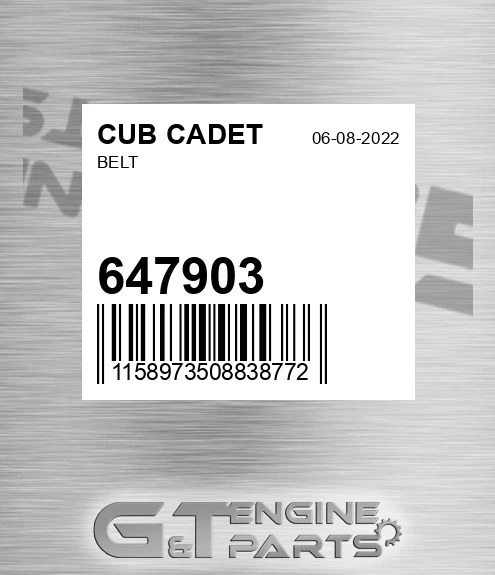 647903 Belt for CUB CADET