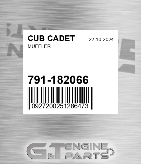791-182066 Muffler for CUB CADET