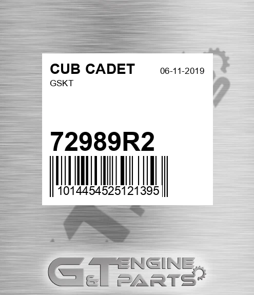 72989R2 Gskt for CUB CADET