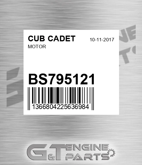 BS795121 Motor for CUB CADET