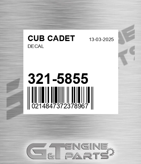 321-5855 Decal