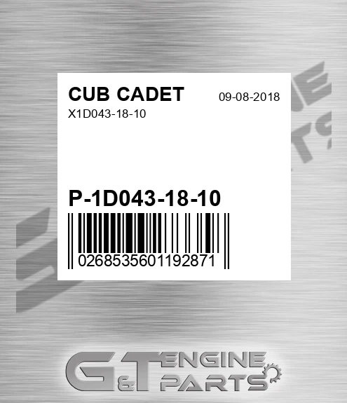 P-1D043-18-10 X1d043-18-10