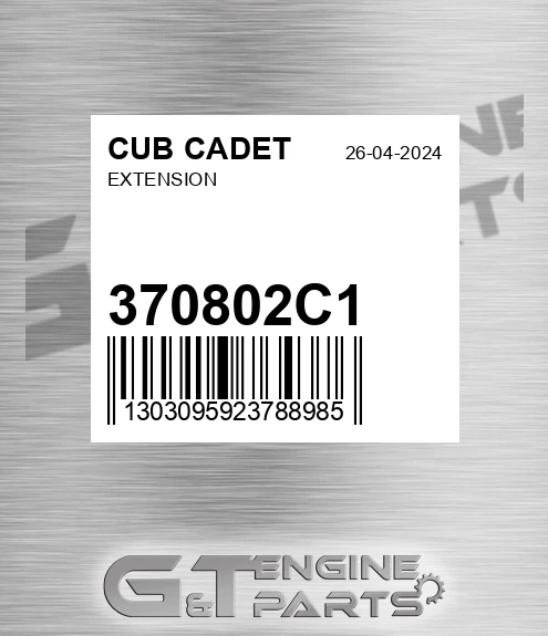 370802C1 Extension for CUB CADET