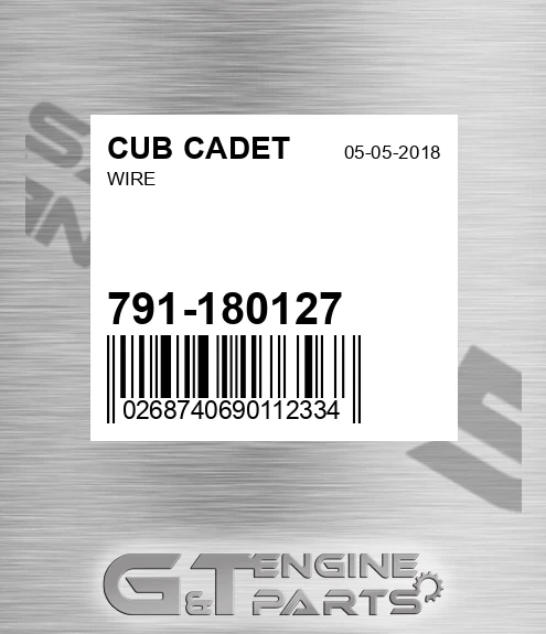 791-180127 Wire for CUB CADET