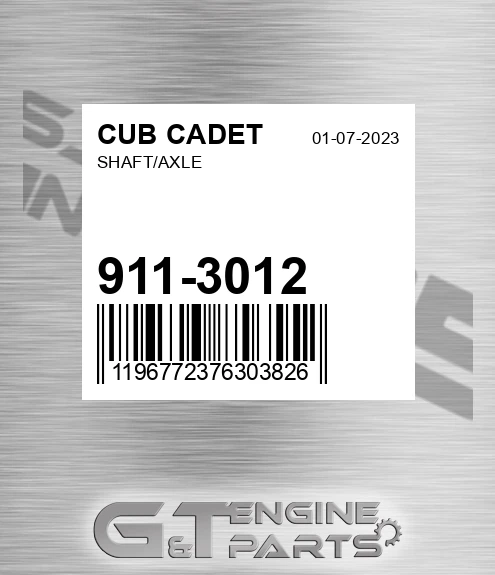 911-3012 Shaft/axle for CUB CADET