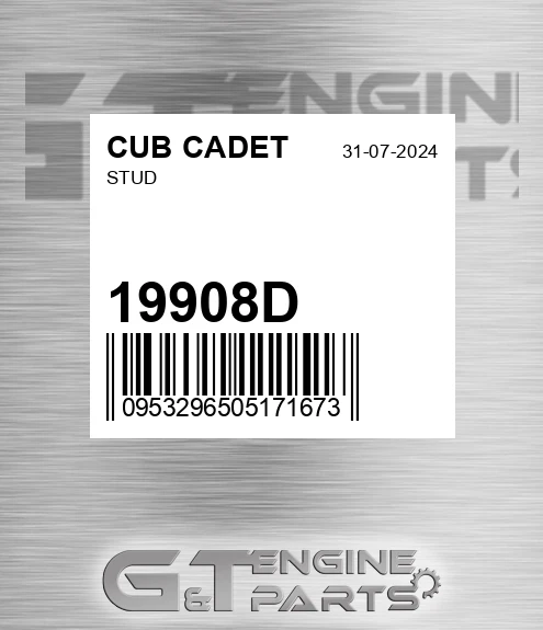 19908D Stud for CUB CADET