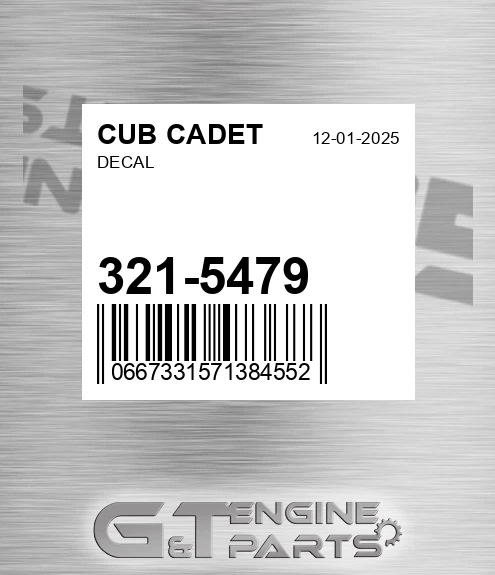 321-5479 Decal for CUB CADET