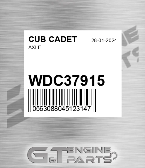 WDC37915 Axle for CUB CADET