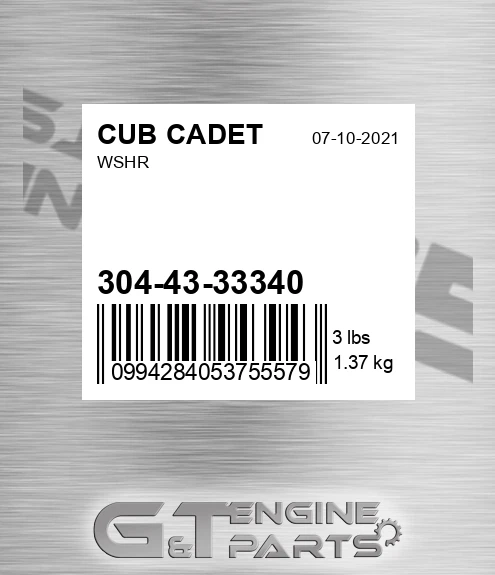 304-43-33340 Wshr for CUB CADET