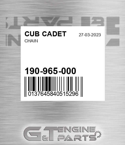 190-965-000 Chain for CUB CADET