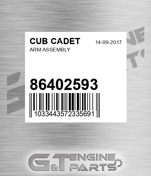 86402593 Arm Assembly