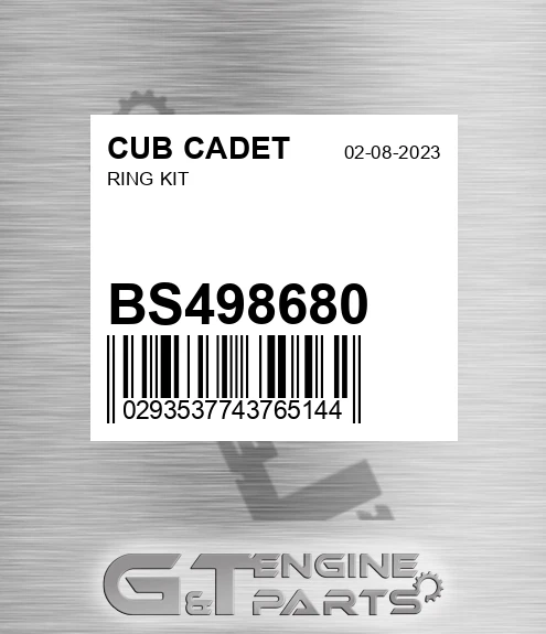 BS498680 Ring Kit for CUB CADET