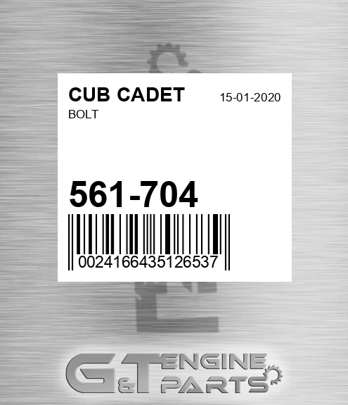 561-704 Bolt for CUB CADET