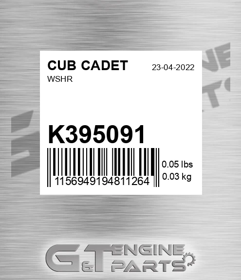 K395091 CUB CADET Wshr