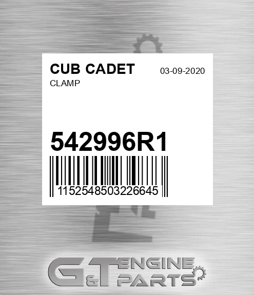 542996R1 Clamp for CUB CADET