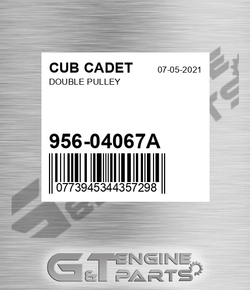 956-04067A Double Pulley for CUB CADET
