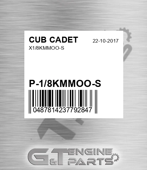 P-1/8KMMOO-S X1/8kmmoo-s for CUB CADET