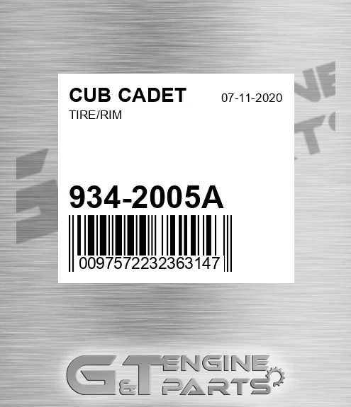 934-2005A Tire/rim for CUB CADET