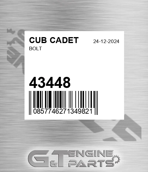 434-48 Bolt for CUB CADET