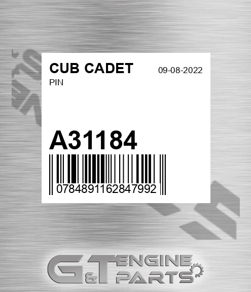 A31184 Pin for CUB CADET