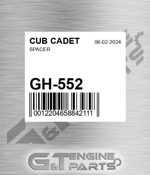 GH-552 Spacer for CUB CADET