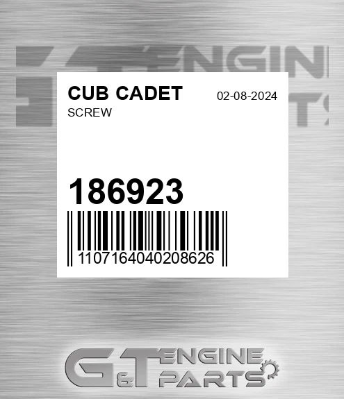 186923 CUB CADET Screw