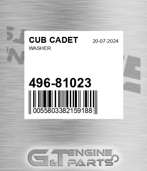 496-81023 Washer for CUB CADET