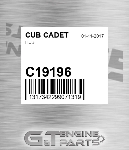 C19196 CUB CADET Hub