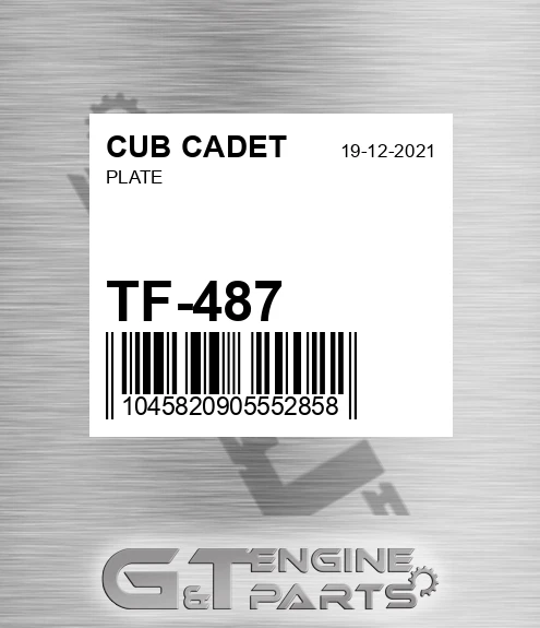 TF-487 Plate for CUB CADET
