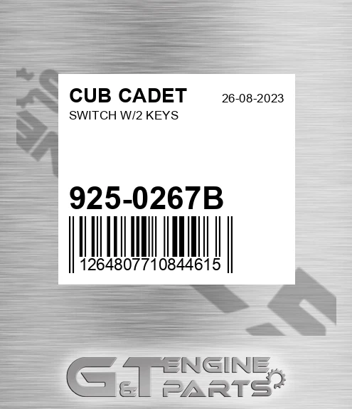 925-0267B Switch W/2 Keys for CUB CADET