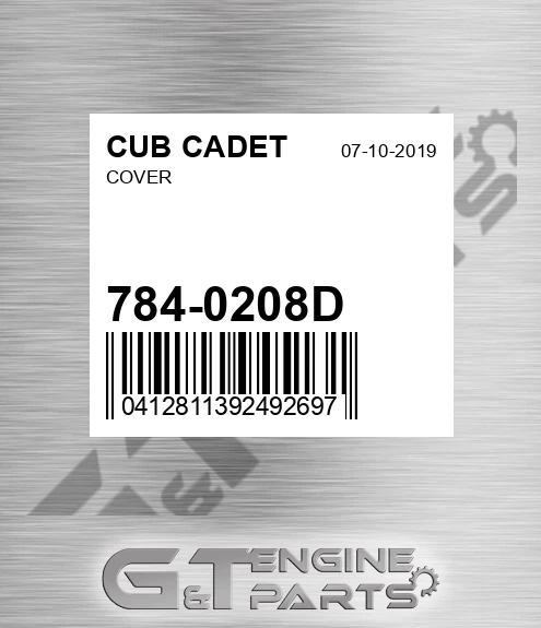 784-0208D Cover for CUB CADET