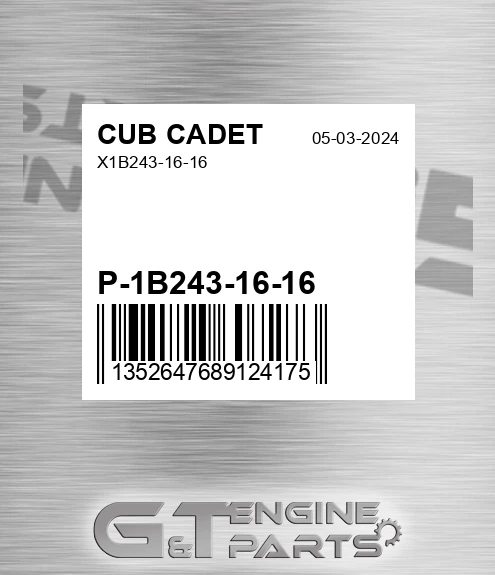 P-1B243-16-16 X1b243-16-16 for CUB CADET