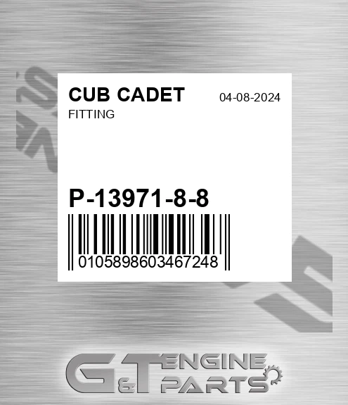 P-13971-8-8 Fitting for CUB CADET