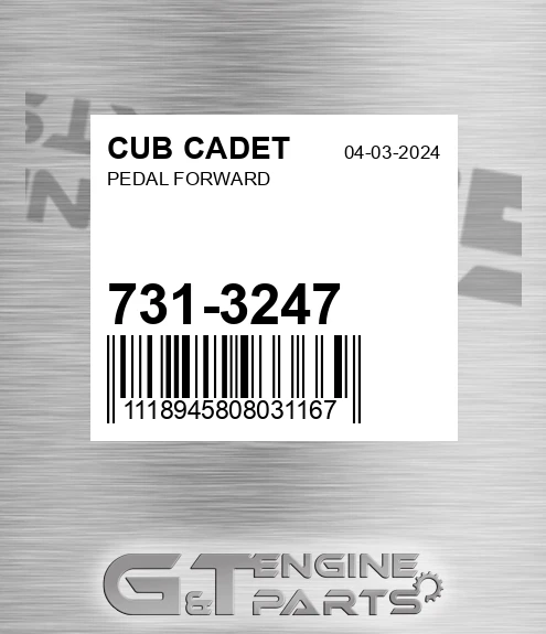 731-3247 Pedal Forward for CUB CADET