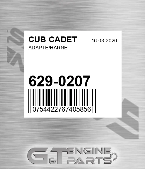 629-0207 Adapte/harne for CUB CADET