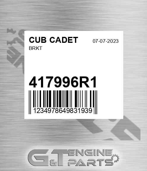 417996R1 Brkt for CUB CADET