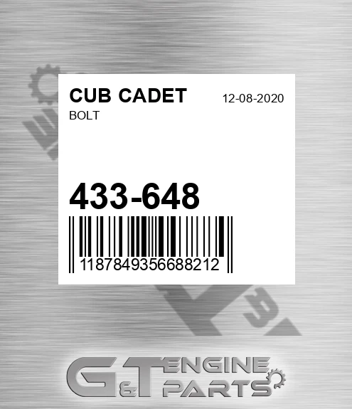 433-648 Bolt for CUB CADET