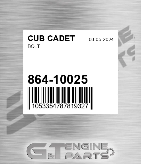 864-10025 Bolt