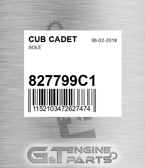 827799C1 Sole for CUB CADET
